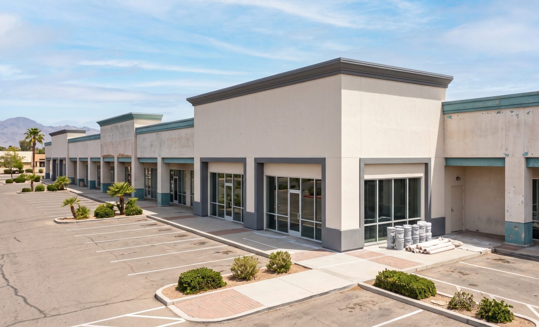 Commercial strip mall painting project in Maple Valley, WA by Evergreen Pro Painting 1