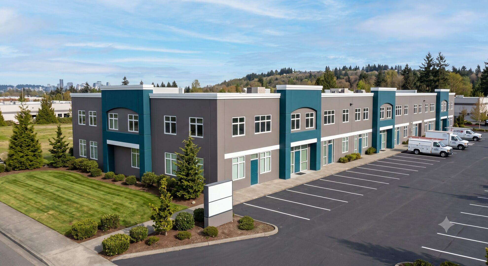 Commercial office building painting project in Federal Way, WA by Evergreen Pro Painting 1